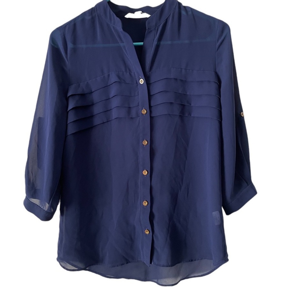 Olive & Oak ladies XS see through blouse. Short sleeves